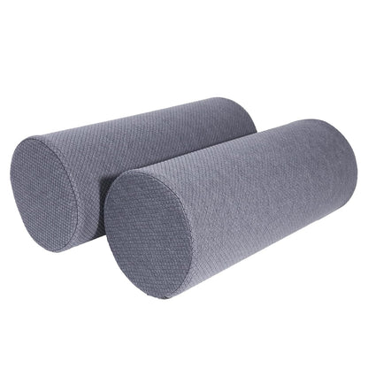 2 Pack Round Massage Table Bolster Pillow Pad, Bolster Pillow, Round Pillows, Suitable for Earthlite Massage Table (Grey, 7.8''x19.6'')