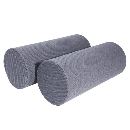 2 Pack Round Massage Table Bolster Pillow Pad, Bolster Pillow, Round Pillows, Suitable for Earthlite Massage Table (Grey, 7.8''x19.6'')