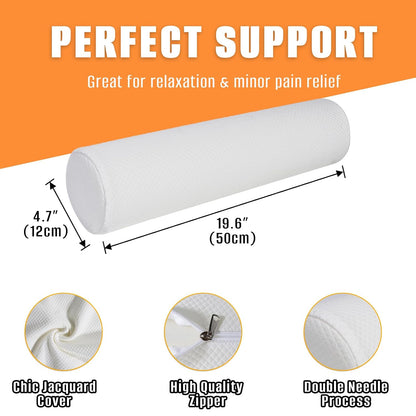 2 Pack Round Massage Table Bolster Pillow Pad, Bolster Pillow, Round Pillows, Suitable for Earthlite Massage Table (Grey, 7.8''x19.6'')
