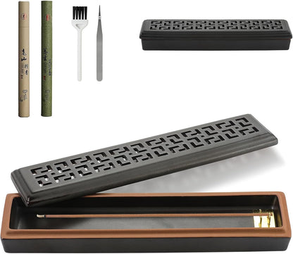 CEREMONY Incense Holder for Sticks，Ceramic Insence-Stick Holder Ash Catcher，Incense Holder Timkburner for Meditation Yoga Spa Room Decor