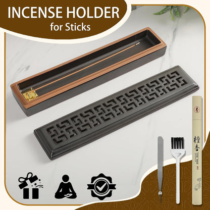 CEREMONY Incense Holder for Sticks，Ceramic Insence-Stick Holder Ash Catcher，Incense Holder Timkburner for Meditation Yoga Spa Room Decor