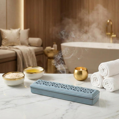 CEREMONY Incense Holder for Sticks，Ceramic Insence-Stick Holder Ash Catcher，Incense Holder Timkburner for Meditation Yoga Spa Room Decor