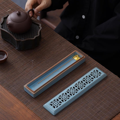 CEREMONY Incense Holder for Sticks，Ceramic Insence-Stick Holder Ash Catcher，Incense Holder Timkburner for Meditation Yoga Spa Room Decor
