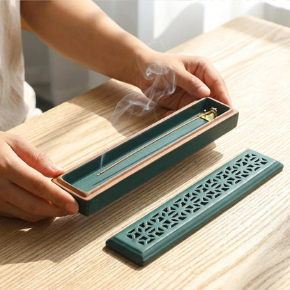 CEREMONY Incense Holder for Sticks，Ceramic Insence-Stick Holder Ash Catcher，Incense Holder Timkburner for Meditation Yoga Spa Room Decor