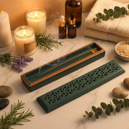 CEREMONY Incense Holder for Sticks，Ceramic Insence-Stick Holder Ash Catcher，Incense Holder Timkburner for Meditation Yoga Spa Room Decor