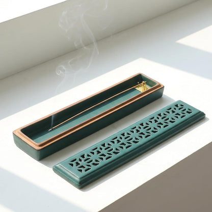 CEREMONY Incense Holder for Sticks，Ceramic Insence-Stick Holder Ash Catcher，Incense Holder Timkburner for Meditation Yoga Spa Room Decor