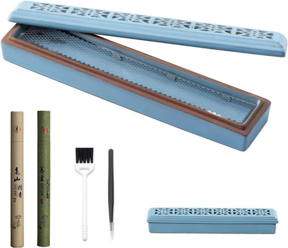 CEREMONY Incense Holder for Sticks，Ceramic Insence-Stick Holder Ash Catcher，Incense Holder Timkburner for Meditation Yoga Spa Room Decor