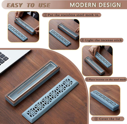 CEREMONY Incense Holder for Sticks，Ceramic Insence-Stick Holder Ash Catcher，Incense Holder Timkburner for Meditation Yoga Spa Room Decor