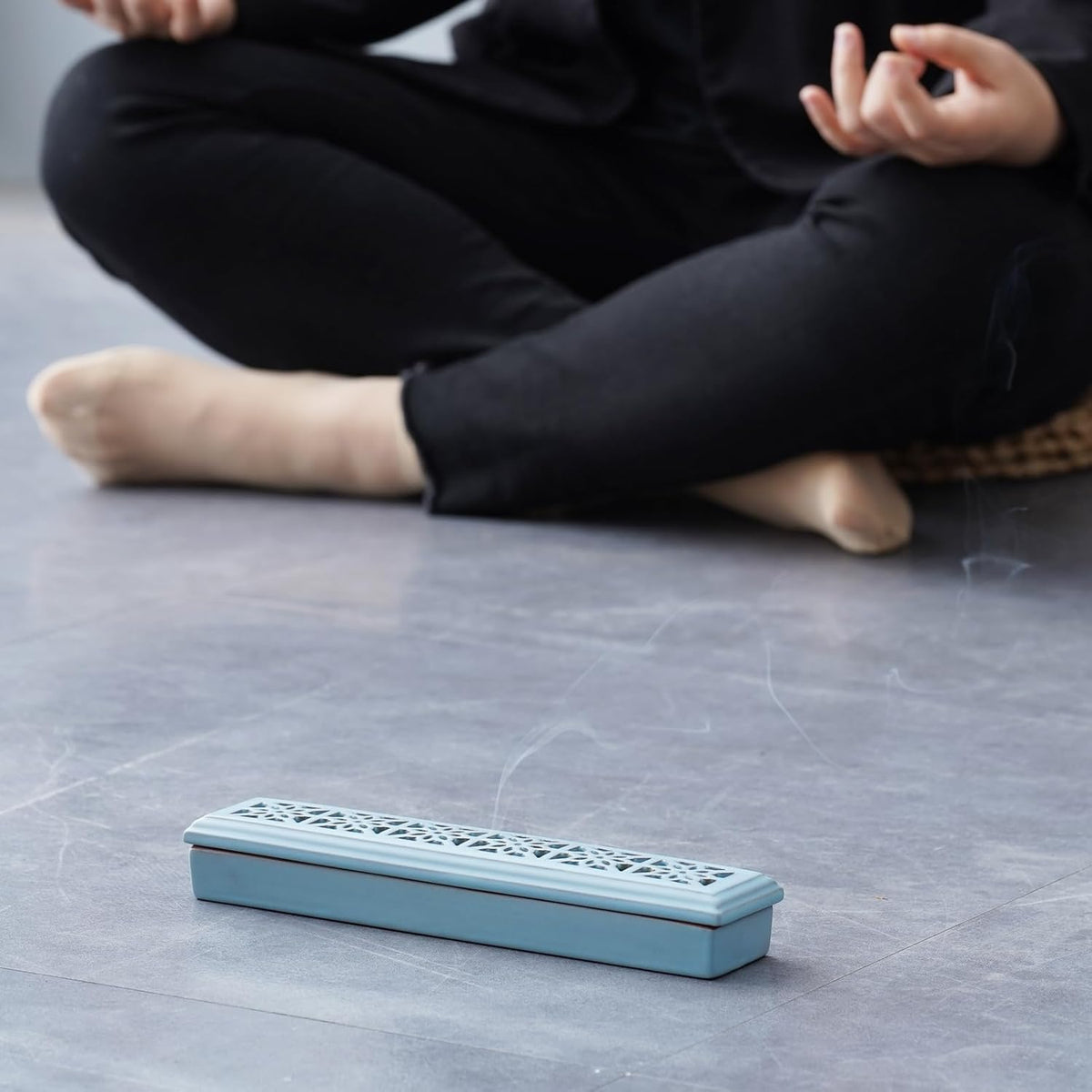 CEREMONY Incense Holder for Sticks，Ceramic Insence-Stick Holder Ash Catcher，Incense Holder Timkburner for Meditation Yoga Spa Room Decor