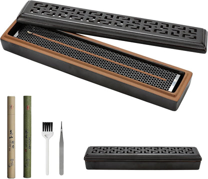 CEREMONY Incense Holder for Sticks，Ceramic Insence-Stick Holder Ash Catcher，Incense Holder Timkburner for Meditation Yoga Spa Room Decor