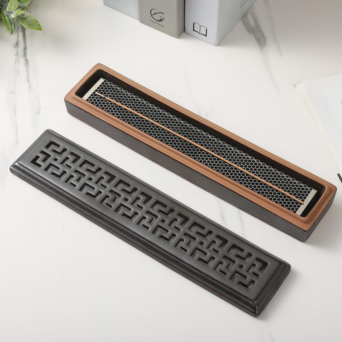 CEREMONY Incense Holder for Sticks，Ceramic Insence-Stick Holder Ash Catcher，Incense Holder Timkburner for Meditation Yoga Spa Room Decor