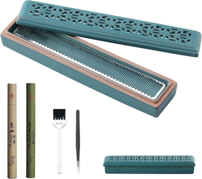 CEREMONY Incense Holder for Sticks，Ceramic Insence-Stick Holder Ash Catcher，Incense Holder Timkburner for Meditation Yoga Spa Room Decor