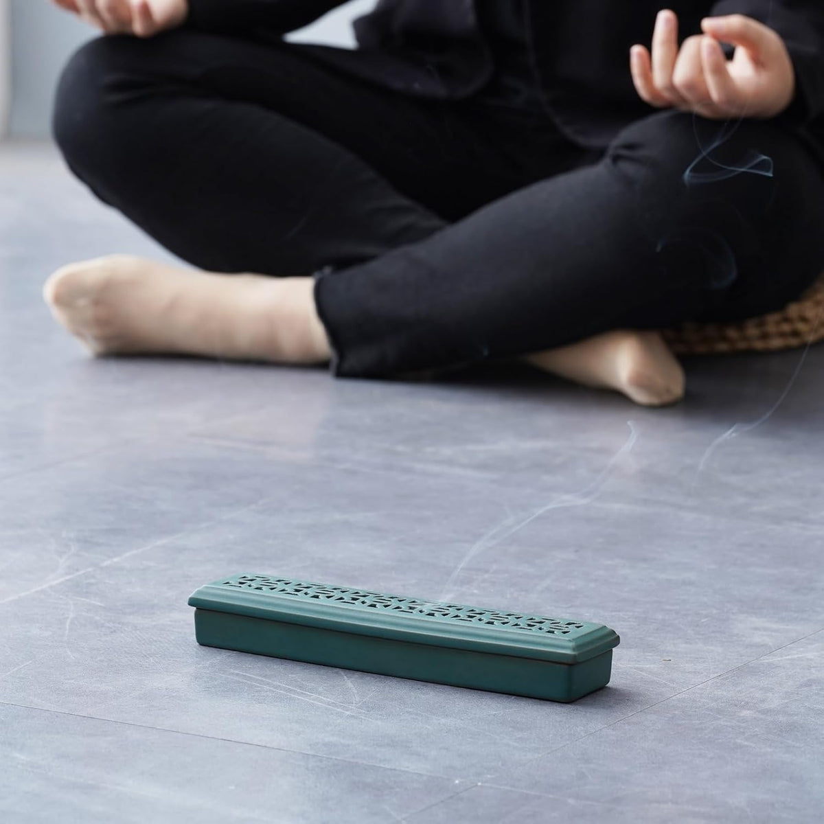 CEREMONY Incense Holder for Sticks，Ceramic Insence-Stick Holder Ash Catcher，Incense Holder Timkburner for Meditation Yoga Spa Room Decor