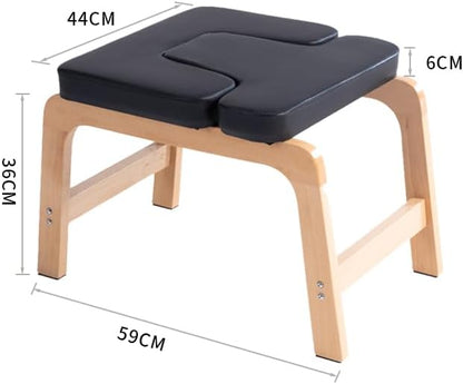 Beech Wood Headstand Yoga Chair Inverted Bench for Inversions and Relaxation,Correct Posture, Build Strength and Flexibility,Fat Burning and Balance Training