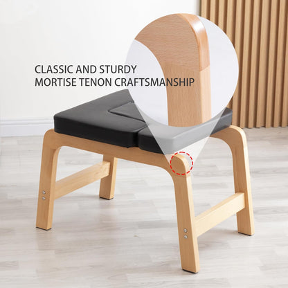 Beech Wood Headstand Yoga Chair Inverted Bench for Inversions and Relaxation,Correct Posture, Build Strength and Flexibility,Fat Burning and Balance Training