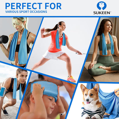4 Pack Cooling Towels (40"x 12"), Cooling Neck Wraps, Soft Ice Towel