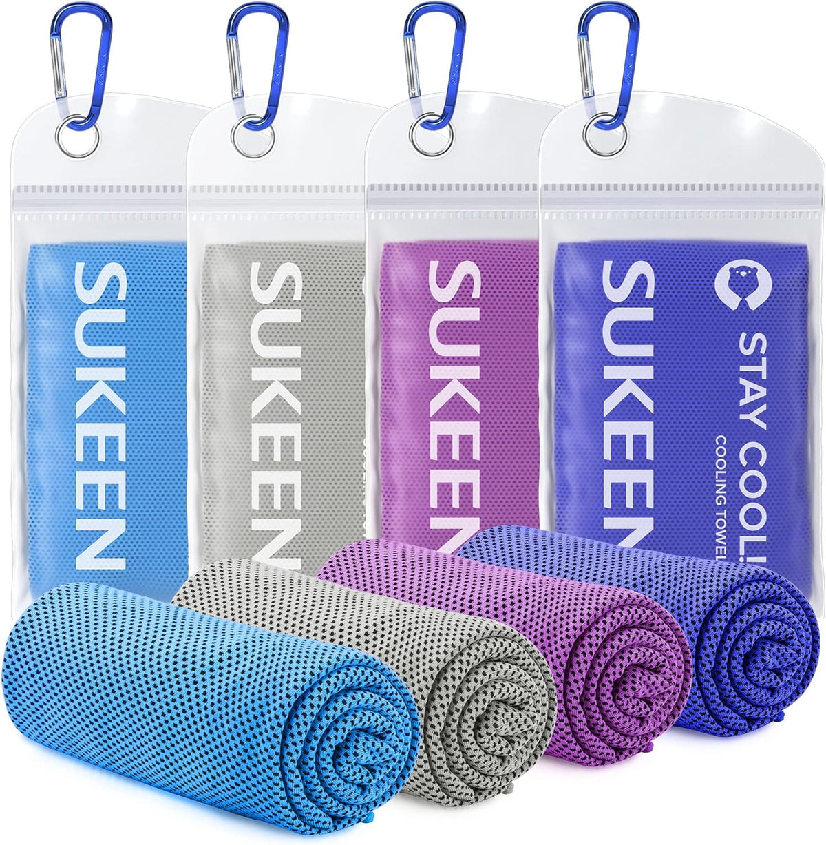 4 Pack Cooling Towels (40"x 12"), Cooling Neck Wraps, Soft Ice Towel