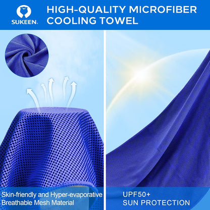 4 Pack Cooling Towels (40"x 12"), Cooling Neck Wraps, Soft Ice Towel