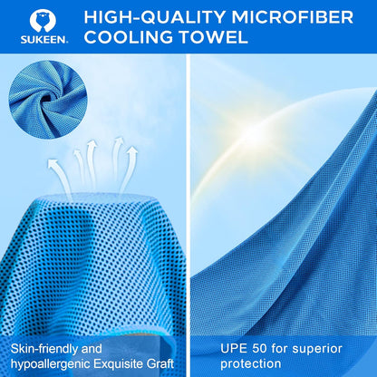 4 Pack Cooling Towels (40"x 12"), Cooling Neck Wraps, Soft Ice Towel