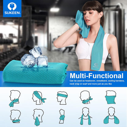 4 Pack Cooling Towels (40"x 12"), Cooling Neck Wraps, Soft Ice Towel