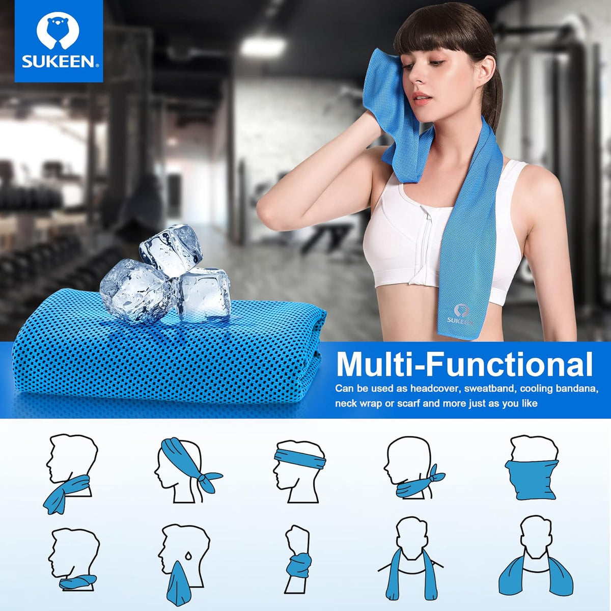 4 Pack Cooling Towels (40"x 12"), Cooling Neck Wraps, Soft Ice Towel