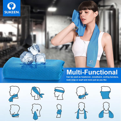 4 Pack Cooling Towels (40"x 12"), Cooling Neck Wraps, Soft Ice Towel