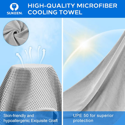 4 Pack Cooling Towels (40"x 12"), Cooling Neck Wraps, Soft Ice Towel