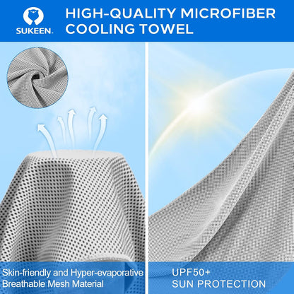 4 Pack Cooling Towels (40"x 12"), Cooling Neck Wraps, Soft Ice Towel