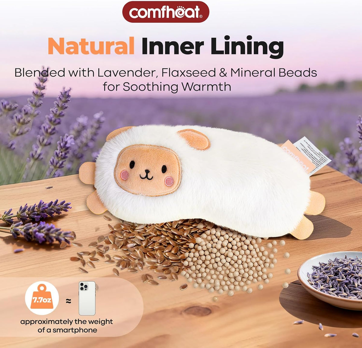 Lavender Weighted Eye Pillow for Yoga Relaxation Meditation