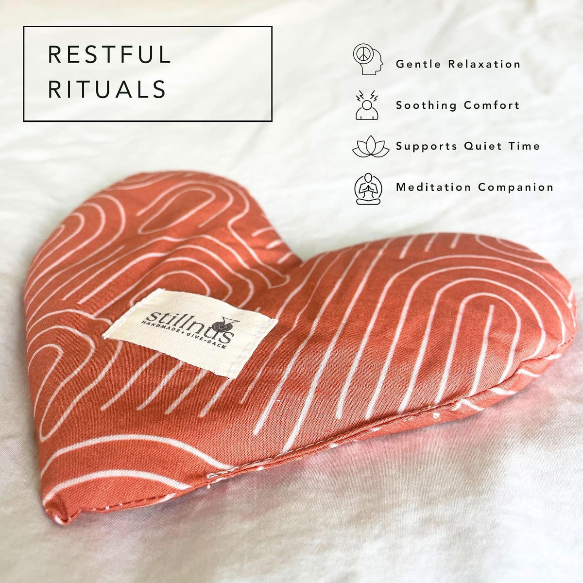 Weighted Heart Eye Pillow & Eye Mask - Gift for Women, Terra