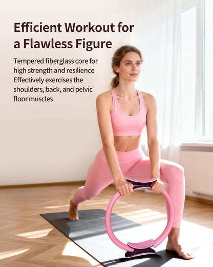 Home Pilates Kit for Women, Essentials Pilates Equipment Set with 14‘’ Pilates Ring and Mini Ball, 5 Resistance Bands & Accessories, Tutorial Charts, Pilates Ring Set for Beginners Workout at Home