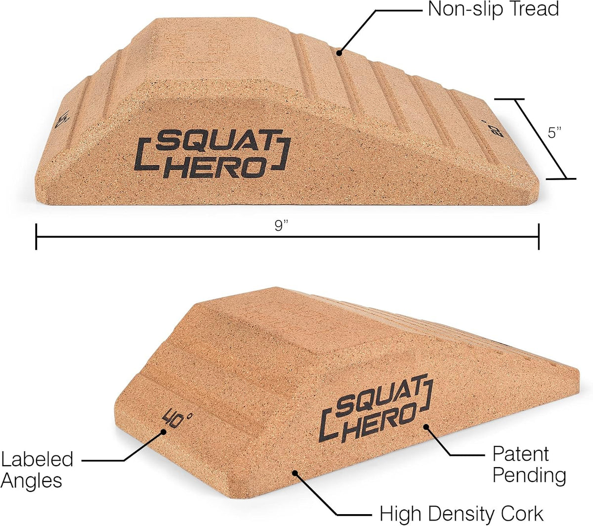 Cork Squat Wedge Block, Pack of 2