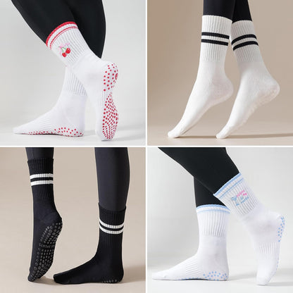 Pilates Socks for Women, Grip Yoga Crew Socks, Non Slip Socks