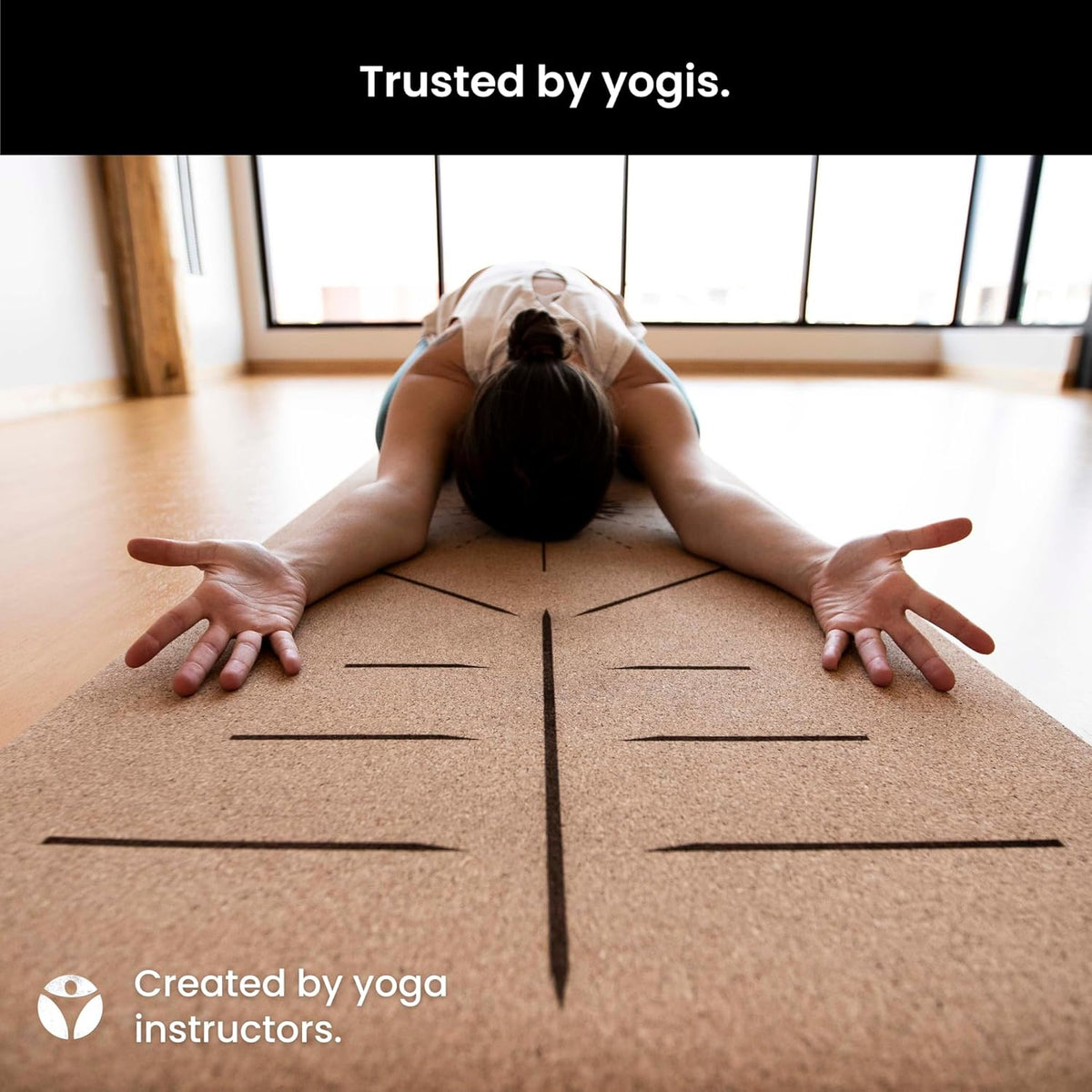 Luxury Cork Yoga Mat - Non Slip, Extra Thick Grip. Extra Large & Long. More Comfort and Support. Tough Enough For Hot Yoga. Cork + Natural Rubber, Non Toxic and Eco Friendly. Optional Alignment Lines.
