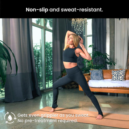 Luxury Cork Yoga Mat - Non Slip, Extra Thick Grip. Extra Large & Long. More Comfort and Support. Tough Enough For Hot Yoga. Cork + Natural Rubber, Non Toxic and Eco Friendly. Optional Alignment Lines.
