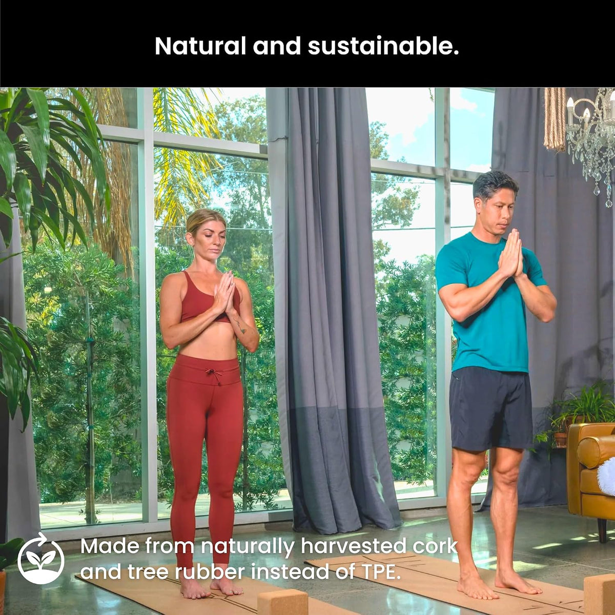 Luxury Cork Yoga Mat - Non Slip, Extra Thick Grip. Extra Large & Long. More Comfort and Support. Tough Enough For Hot Yoga. Cork + Natural Rubber, Non Toxic and Eco Friendly. Optional Alignment Lines.