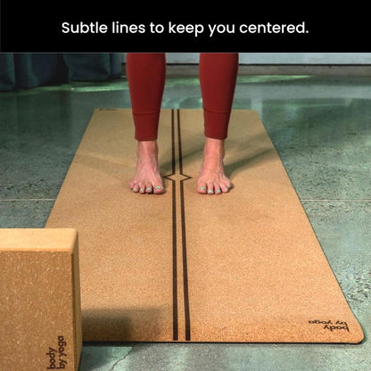 Luxury Cork Yoga Mat - Non Slip, Extra Thick Grip. Extra Large & Long. More Comfort and Support. Tough Enough For Hot Yoga. Cork + Natural Rubber, Non Toxic and Eco Friendly. Optional Alignment Lines.