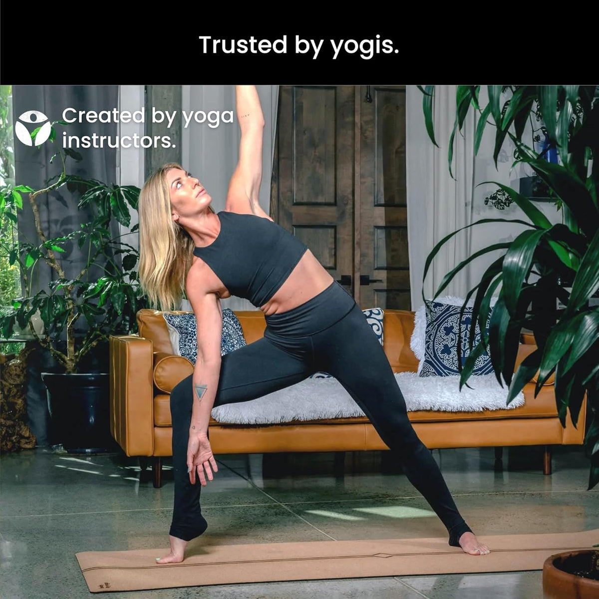 Luxury Cork Yoga Mat - Non Slip, Extra Thick Grip. Extra Large & Long. More Comfort and Support. Tough Enough For Hot Yoga. Cork + Natural Rubber, Non Toxic and Eco Friendly. Optional Alignment Lines.