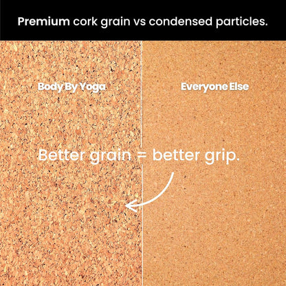 Luxury Cork Yoga Mat - Non Slip, Extra Thick Grip. Extra Large & Long. More Comfort and Support. Tough Enough For Hot Yoga. Cork + Natural Rubber, Non Toxic and Eco Friendly. Optional Alignment Lines.