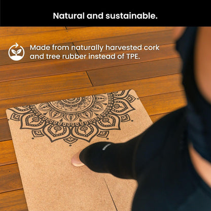 Luxury Cork Yoga Mat - Non Slip, Extra Thick Grip. Extra Large & Long. More Comfort and Support. Tough Enough For Hot Yoga. Cork + Natural Rubber, Non Toxic and Eco Friendly. Optional Alignment Lines.