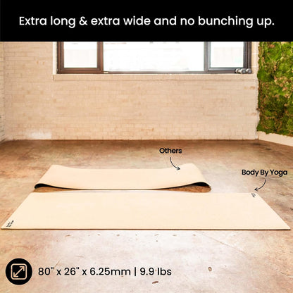 Luxury Cork Yoga Mat - Non Slip, Extra Thick Grip. Extra Large & Long. More Comfort and Support. Tough Enough For Hot Yoga. Cork + Natural Rubber, Non Toxic and Eco Friendly. Optional Alignment Lines.