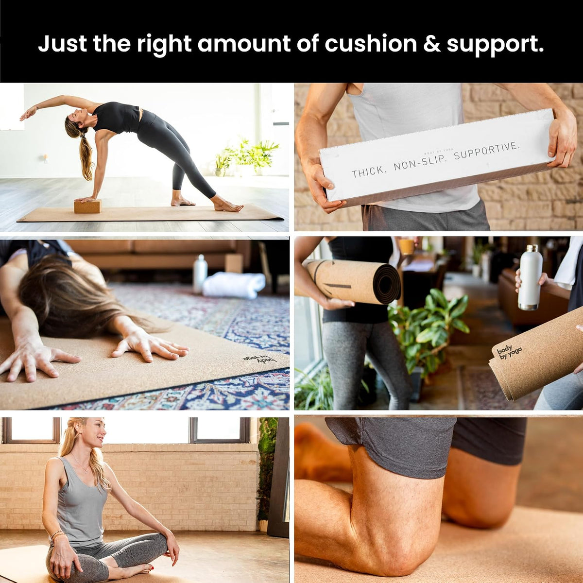 Luxury Cork Yoga Mat - Non Slip, Extra Thick Grip. Extra Large & Long. More Comfort and Support. Tough Enough For Hot Yoga. Cork + Natural Rubber, Non Toxic and Eco Friendly. Optional Alignment Lines.