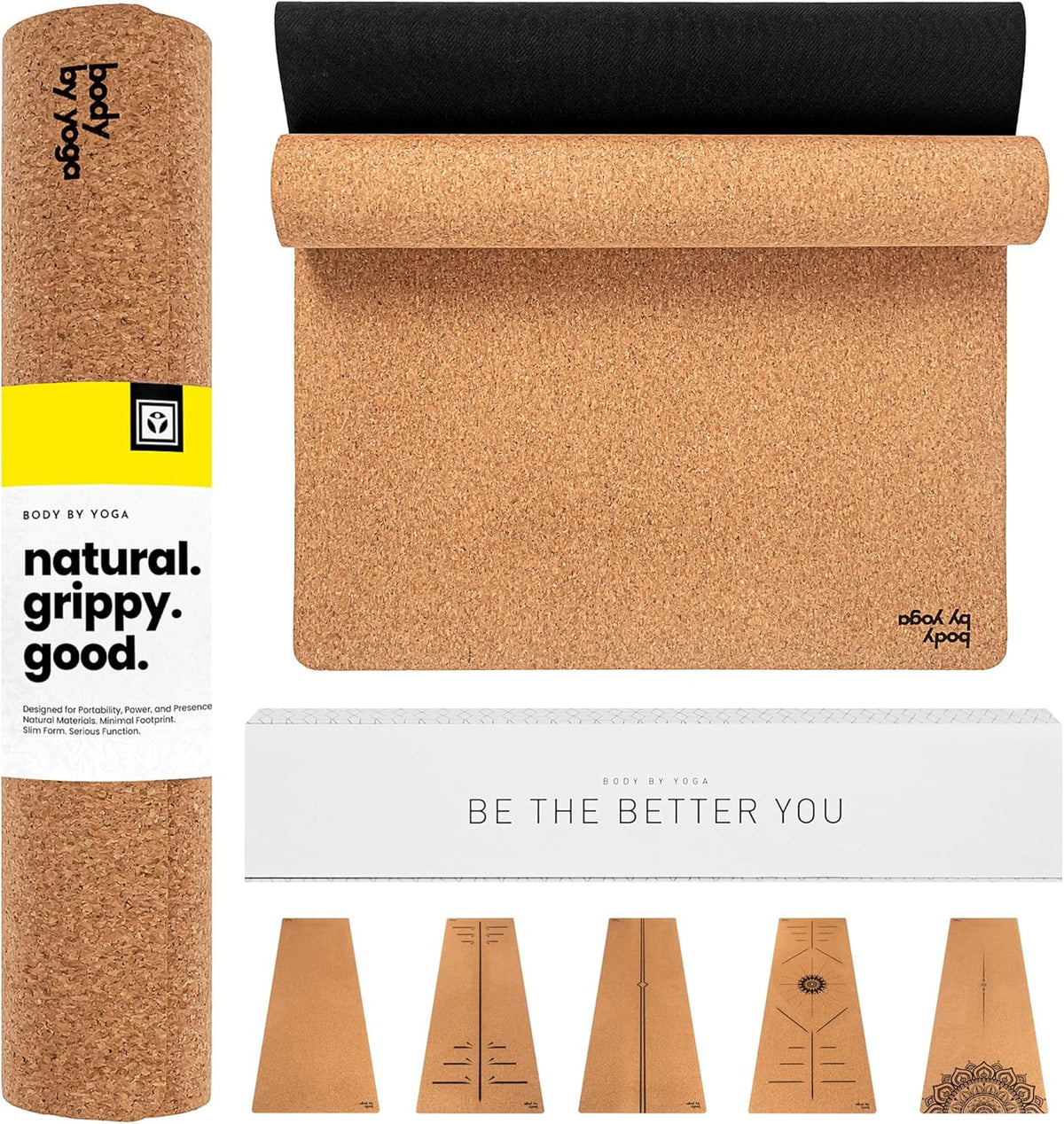 Luxury Cork Yoga Mat - Non Slip, Extra Thick Grip. Extra Large & Long. More Comfort and Support. Tough Enough For Hot Yoga. Cork + Natural Rubber, Non Toxic and Eco Friendly. Optional Alignment Lines.