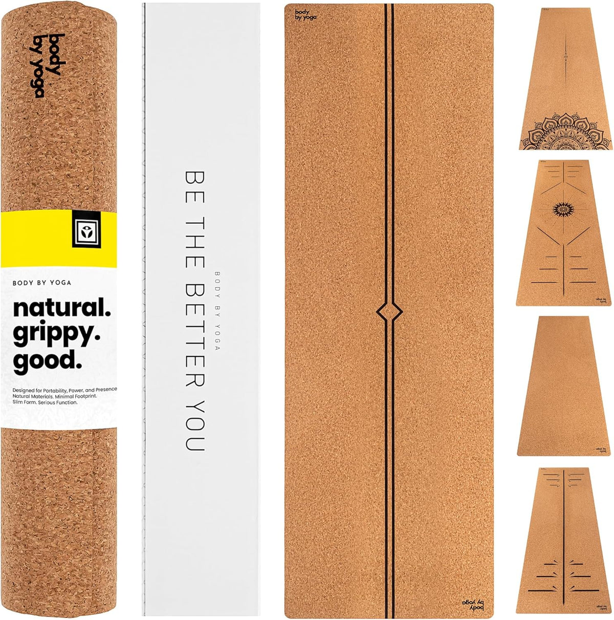 Luxury Cork Yoga Mat - Non Slip, Extra Thick Grip. Extra Large & Long. More Comfort and Support. Tough Enough For Hot Yoga. Cork + Natural Rubber, Non Toxic and Eco Friendly. Optional Alignment Lines.