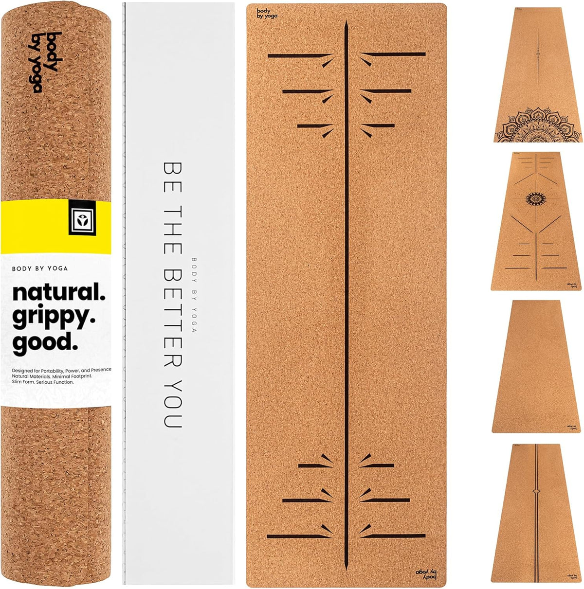 Luxury Cork Yoga Mat - Non Slip, Extra Thick Grip. Extra Large & Long. More Comfort and Support. Tough Enough For Hot Yoga. Cork + Natural Rubber, Non Toxic and Eco Friendly. Optional Alignment Lines.