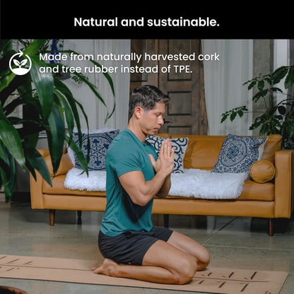 Luxury Cork Yoga Mat - Non Slip, Extra Thick Grip. Extra Large & Long. More Comfort and Support. Tough Enough For Hot Yoga. Cork + Natural Rubber, Non Toxic and Eco Friendly. Optional Alignment Lines.