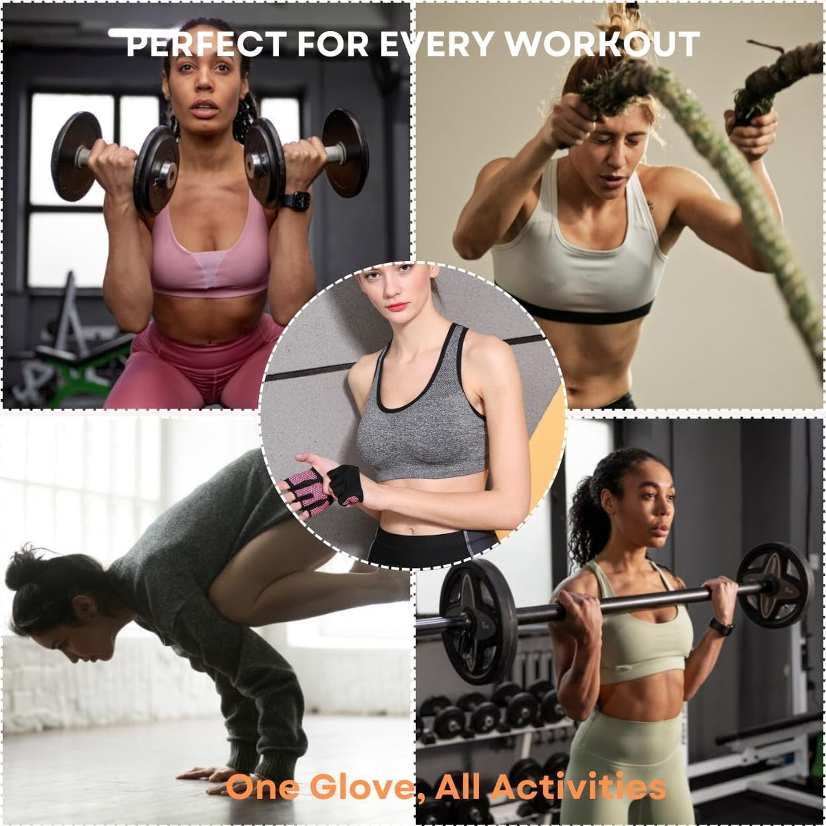 Mini Workout Gloves Women - Thin Gym Gloves with Grips for Weight Lifting, Pilates, Yoga & Dance - Minimal Fingerless Callus Guard for Women Weightlifting Exercise