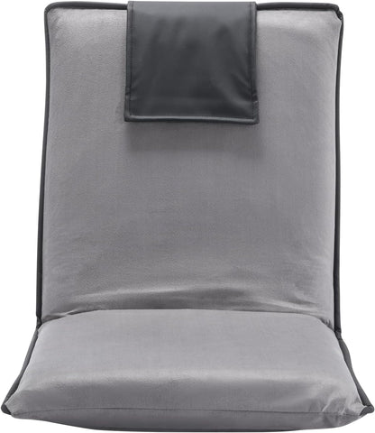 Floor Chair, 6-Position Adjustable Meditation Chair with Back Support, Folding Sofa Chair for Reading TV Watching and Gaming, Portable Floor Seat Lounge Sofa Chair for Kids Teens Adults, Gray