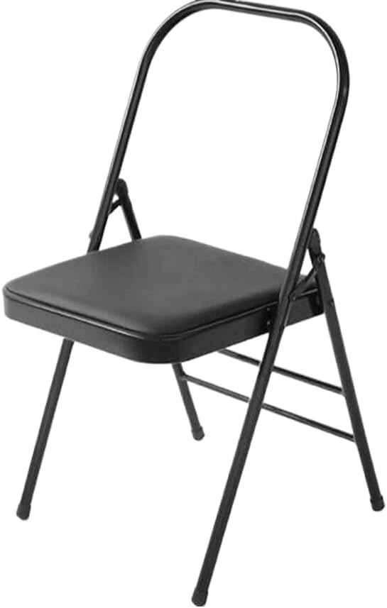 Pilates Yoga Chair, Professional Iyengar Auxiliary Chair, Yoga, Hardened and Thick Yoga Folding Chair, Solid Anti-Slip, Stable and Durable, Black,Blac