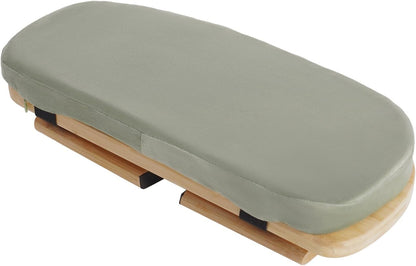 Bamboo Meditation Bench with Cushion, Folding Kneeling Meditation Bench, Portable Kneeling Chair for Kneeling or Sitting, 396.83lbs Load Max (Green)